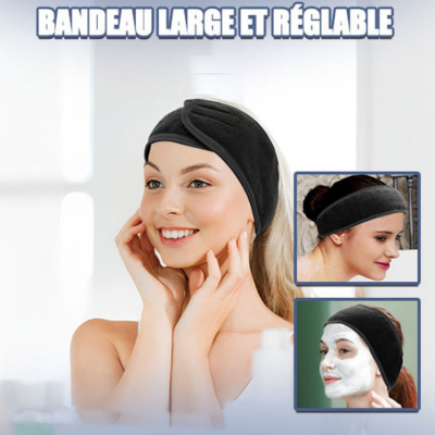 Bandeau Maquillage | Bandeau pour soins du visage ajustable 100% Coton